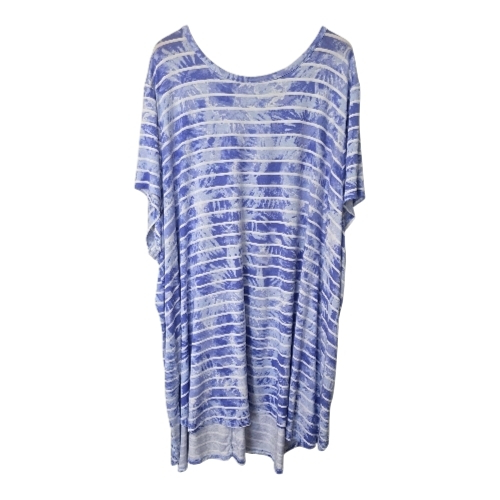 Livi Purple Tie Dye Hi-Low Shirttail Tee 38/40 Plus Size Oversized Summer
